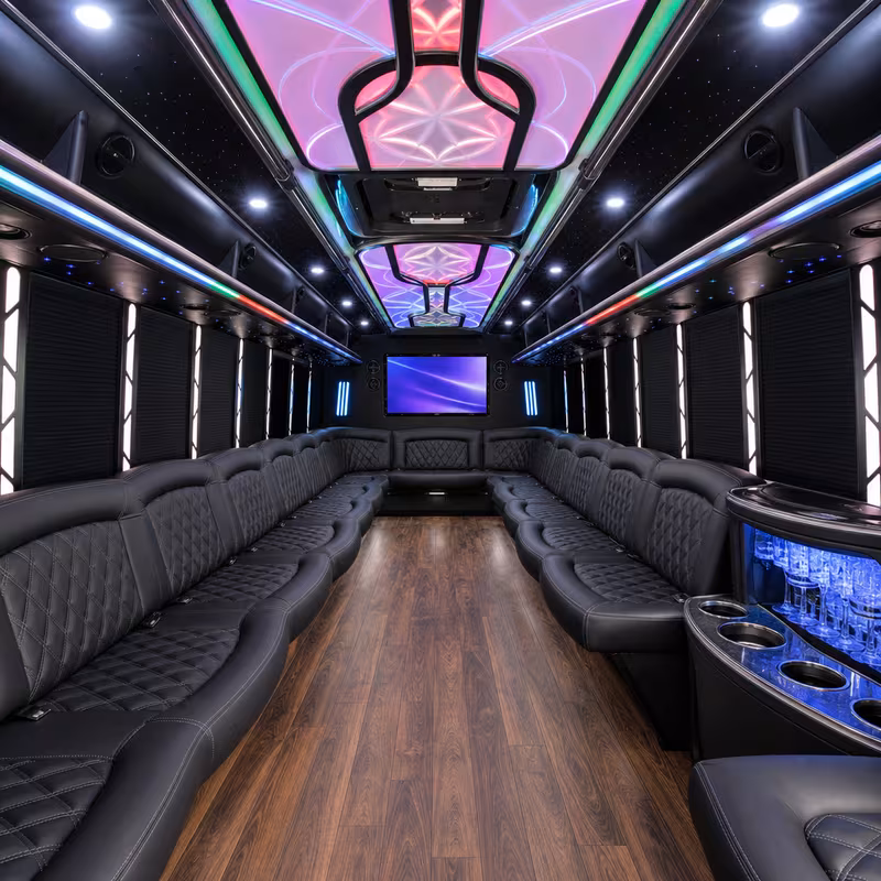 15 Passenger Party Bus Interior