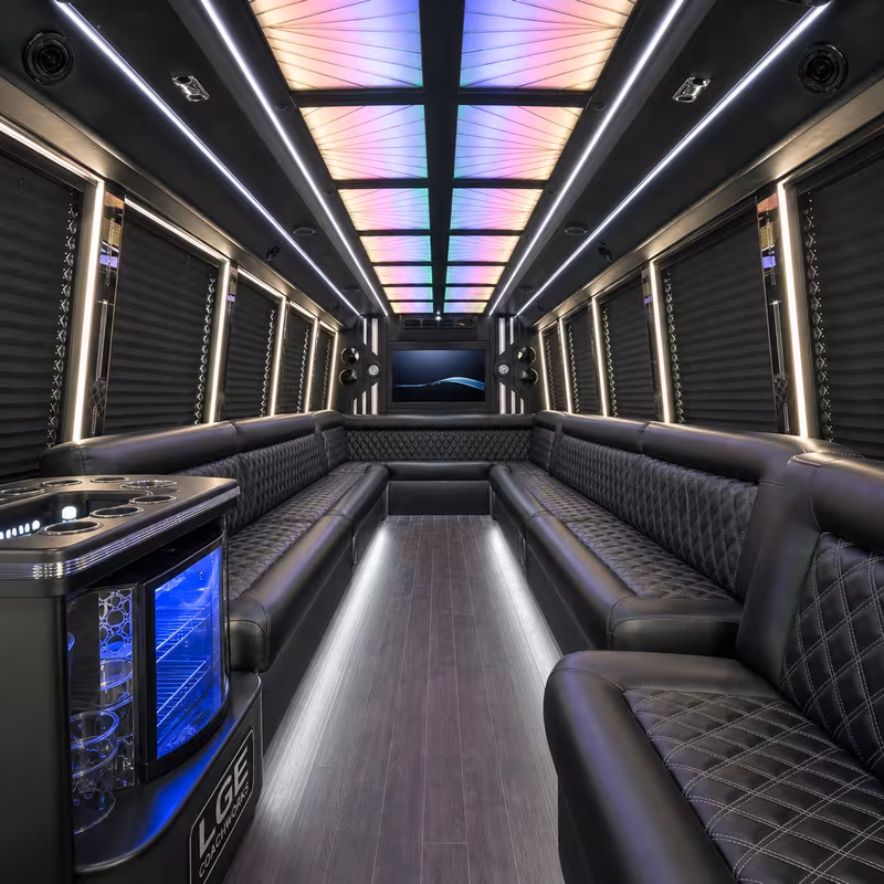 18 Passenger Party Bus Interior