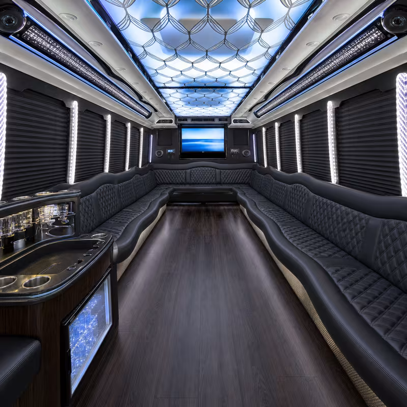 20 Passenger Party Bus Interior