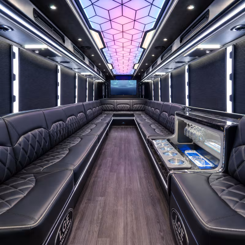 20 Passenger Party Bus Interior