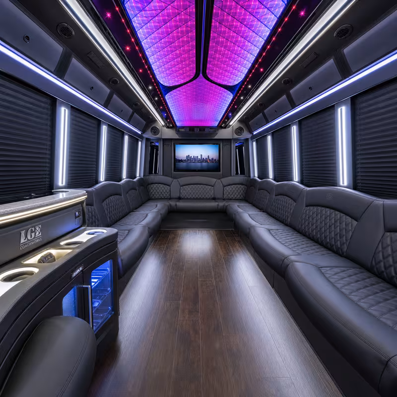 25 Passenger Party Bus Interior