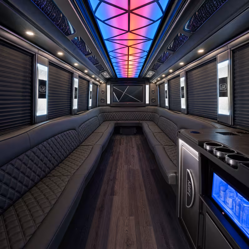 25 Passenger Party Bus Interior