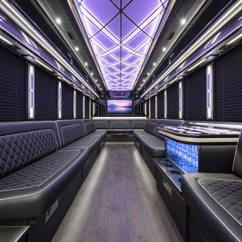 30 Passenger Party Bus Interior