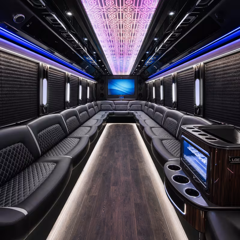 30 Passenger Party Bus Interior