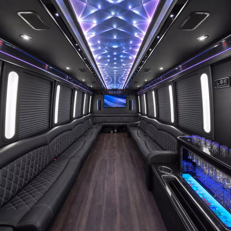 40 Passenger Party Bus Interior
