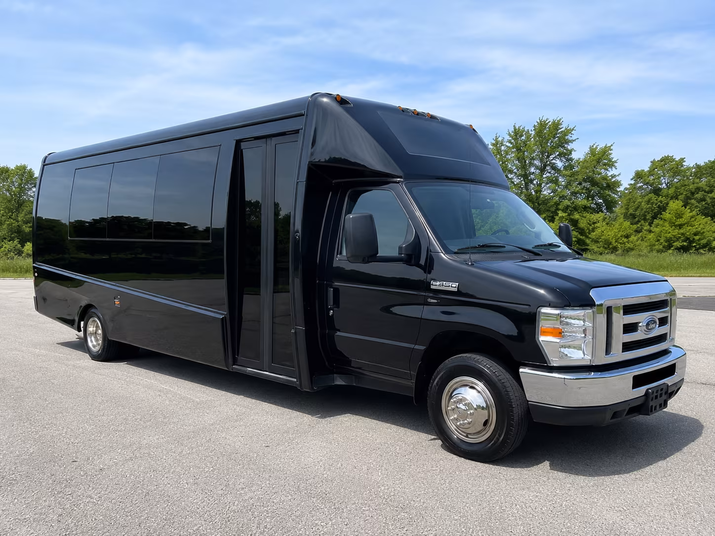 Newark School Event Transportation party bus exterior