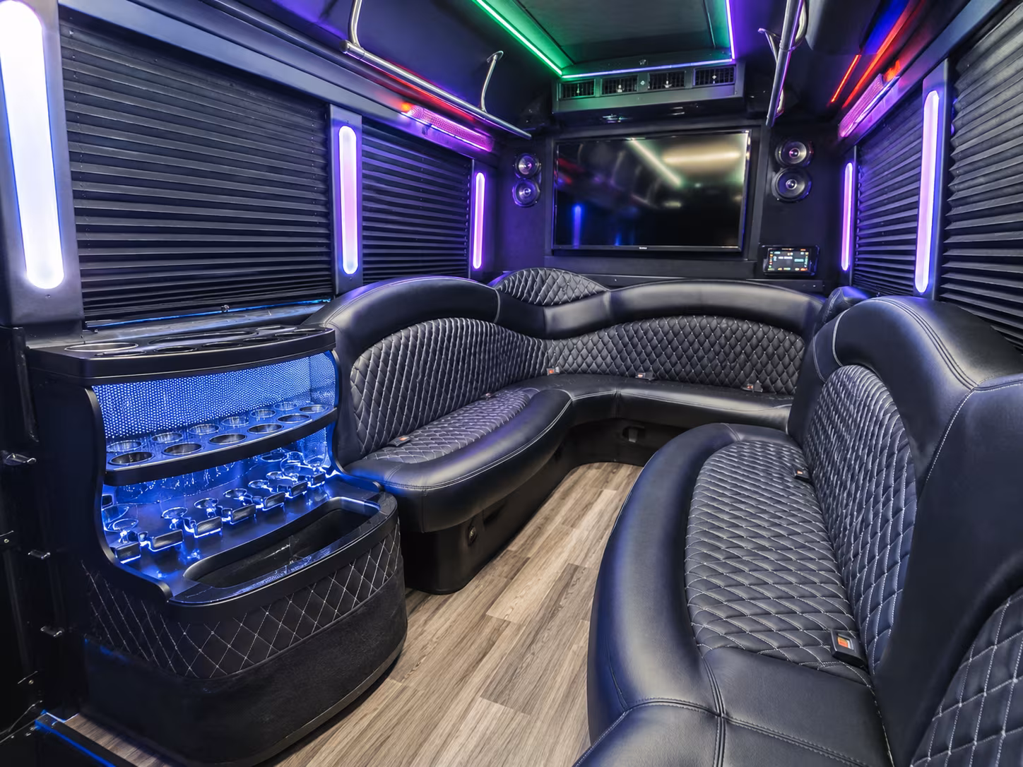 Newark Sporting Event Transportation party bus exterior