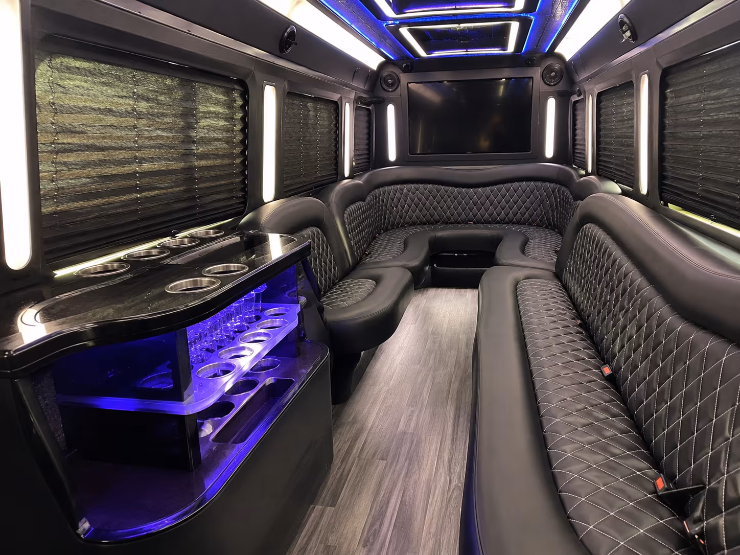 Newark Sporting Event Transportation party bus exterior
