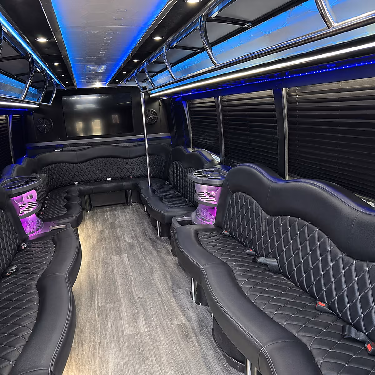 Newark Wedding Transportation party bus interior