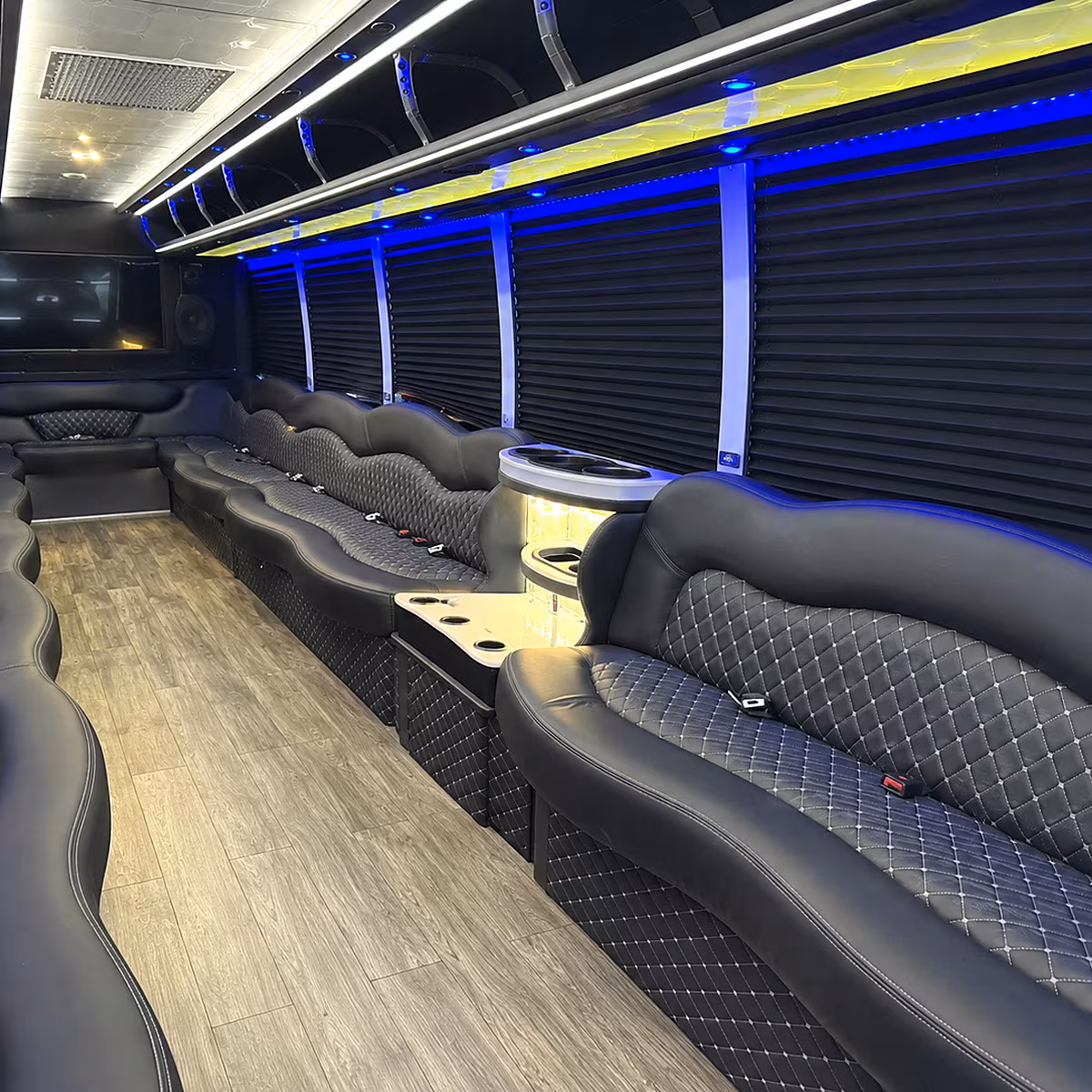 Newark Wedding Transportation party bus interior