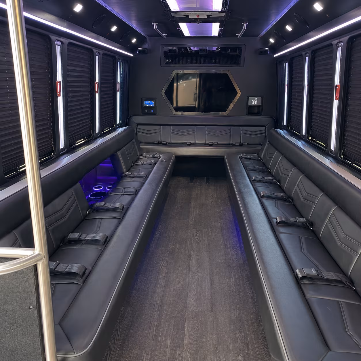 Newark Wedding Transportation party bus interior