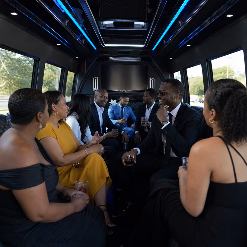 Black Mercedes Sprinter van staged for an Newark Private Event Transportation group
