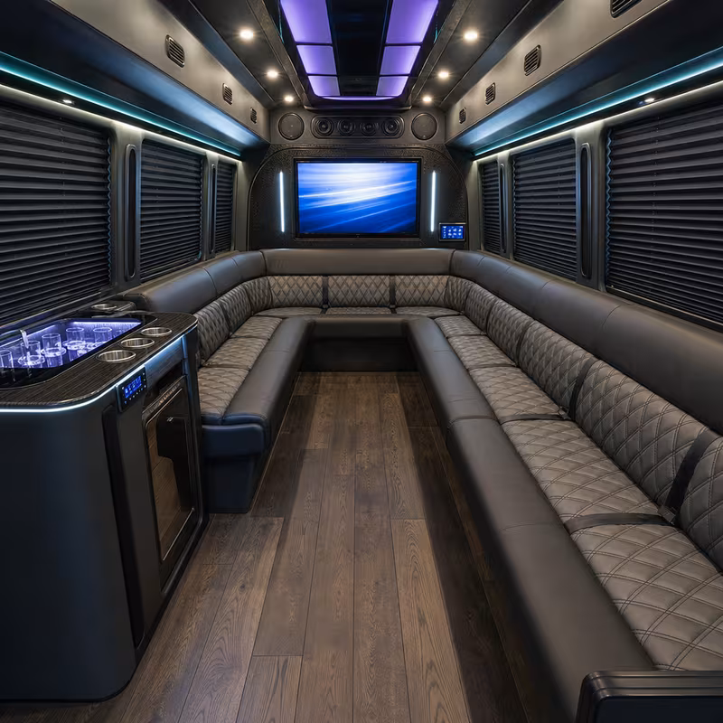 14 Passenger Sprinter Limo Interior